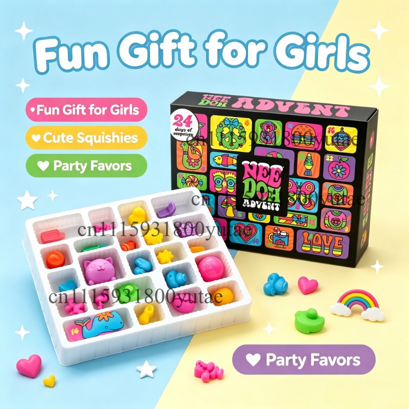 Fidget Cube Original - Kalender Advent Natal, Kotak Kejutan, Needoh,