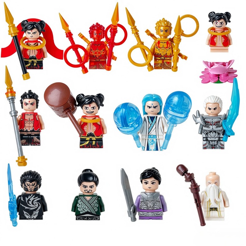 Building Block Mini - Balok bangunan, figur, boneka humanoid, mainan,